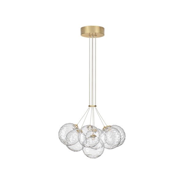 Szklana lampa wisząca LED ze ściemniaczem w kolorze mosiądzu ø 42 cm Blazik – Nova Luce