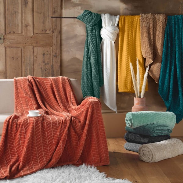 Czarna narzuta z mikfroflaneli 180x220 cm Arya – douceur d'intérieur-image-4