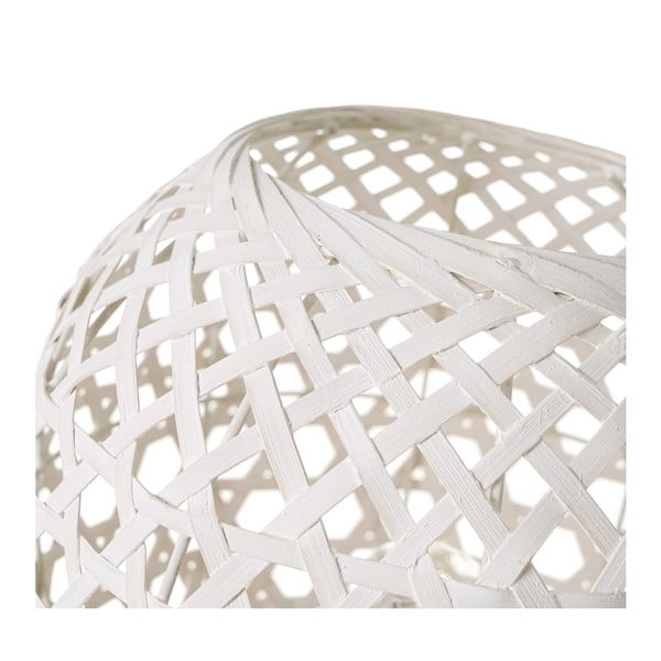 Biała bambusowa lampa stołowa (wys. 23 cm) – Casa Selección-image-2