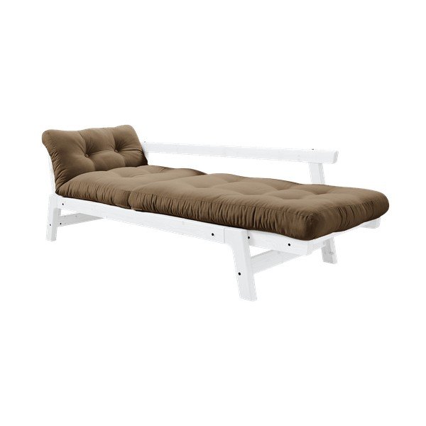Sofa rozkładana z brązowym pokryciem Karup Design Step White/Mocca-image-3
