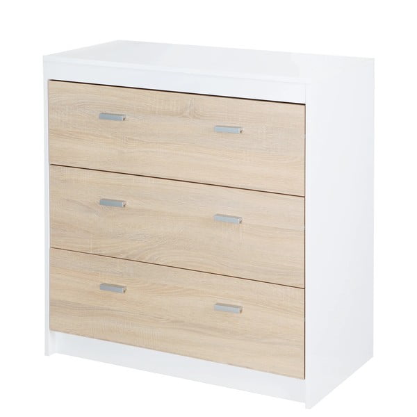 Biała/naturalna wysoka komoda dziecięca w dekorze dębu z przewijakiem 89x98 cm Gabriella – Roba-image-2