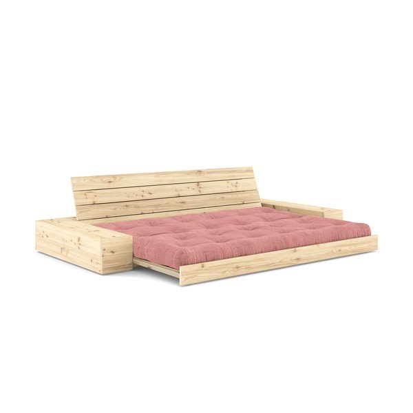 Różowa sztruksowa rozkładana sofa 244 cm Base – Karup Design-image-4