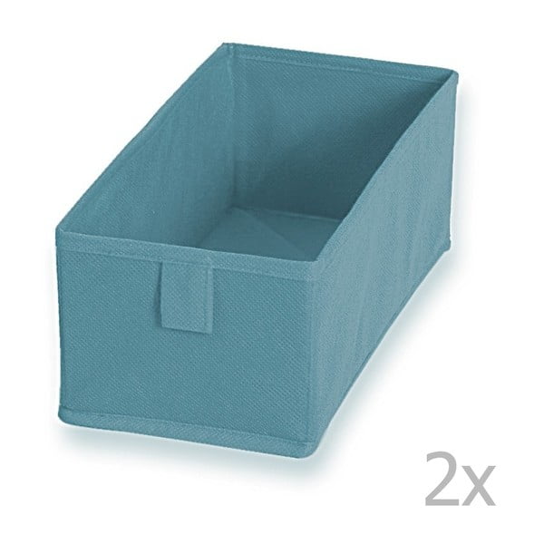 2 niebieskie pudełka materiałowe Jocca