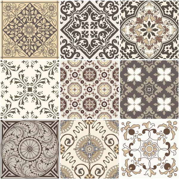 Komplet 9 dekoracyjnych naklejek ściennych Ambiance Ancône, 15x15 cm-image-1