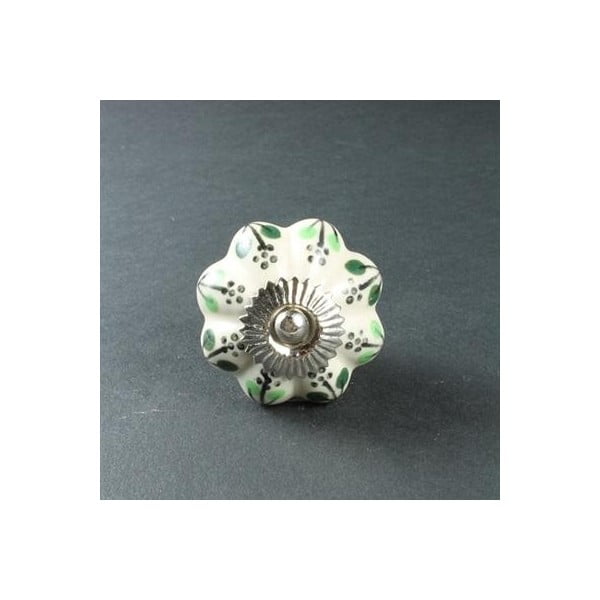 Gałka porcelanowa Green Flowers