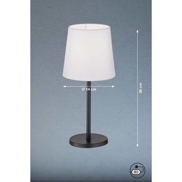 Czarno-biała lampa stołowa z tekstylnym kloszem (wysokość 30 cm) Eve – Fischer & Honsel-image-2