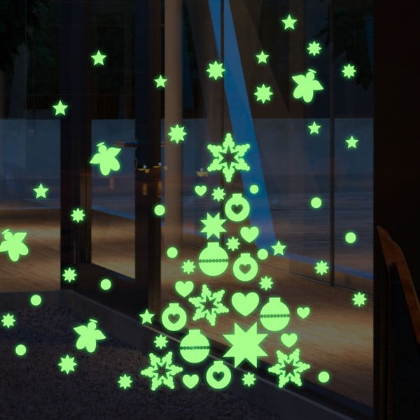 Fluorescencyjna naklejka Green Christmas