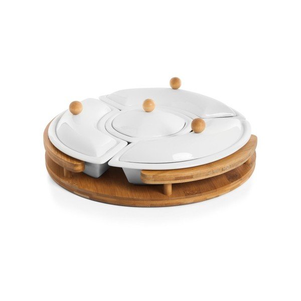 Zestaw miseczek porcelanowych na desce bambusowej Bambum Bado-image-2