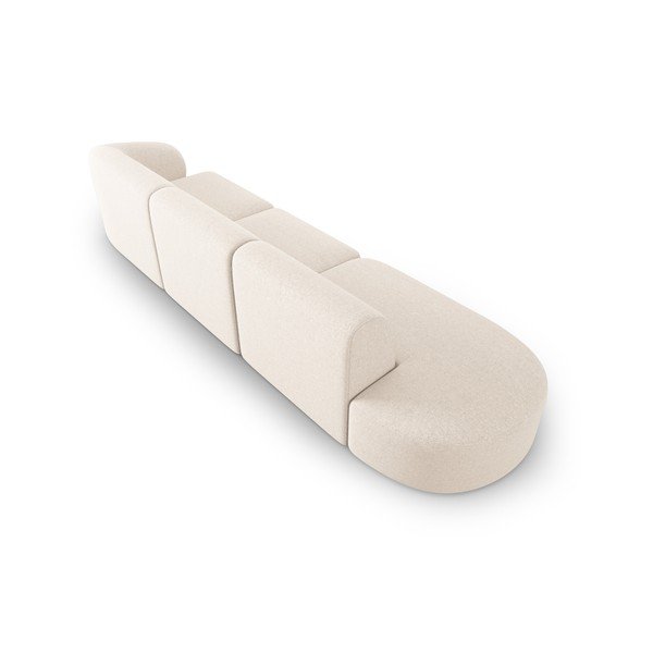 Beżowa sofa  z tkaniny szenilowej prawostronna 311 cm Paolo – Milo Casa-image-3