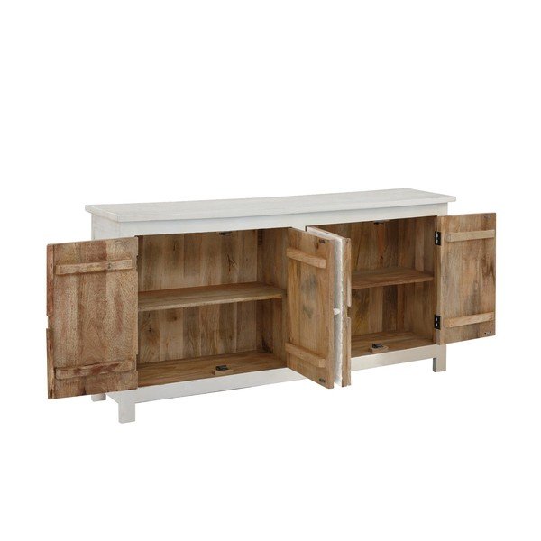 Kremowa niska komoda z litego drewna mango 61x40 cm Kalhana – Støraa-image-3