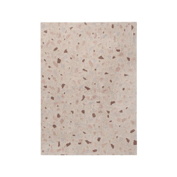 Jasnoróżowy bawełniany dywan tkany ręcznie odpowiedni do prania 140x200 cm Terrazzo Moonstone – Lorena Canals