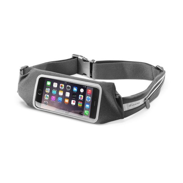Pas do biegania CellularLine WAISTBAND RUNNING z szybką, czarny