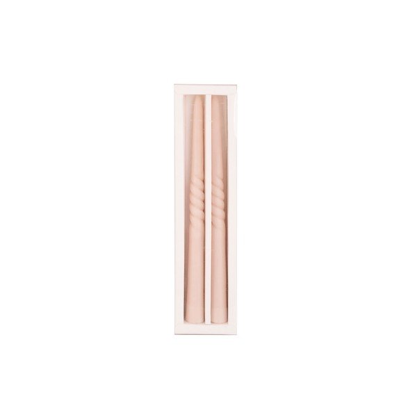 Zestaw 2 jasnoróżowych świeczek z wosku pszczelego PT LIVING Twirl-image-1