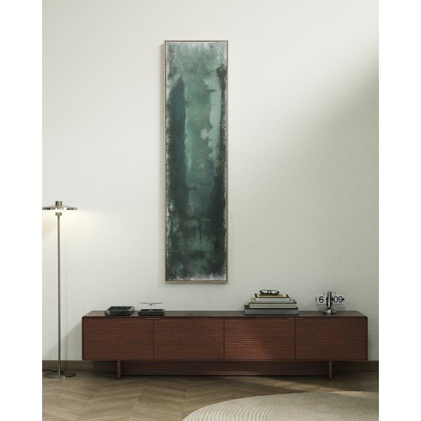 Ciemnobrązowa szafka pod TV w dekorze orzecha 200x46x40 cm Norlen – Kave Home-image-1