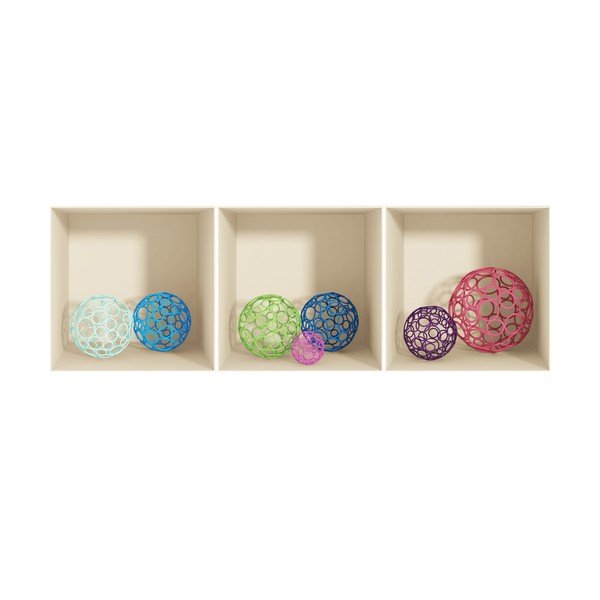 Zestaw 3 naklejek 3D Fanastick Spheres-image-2