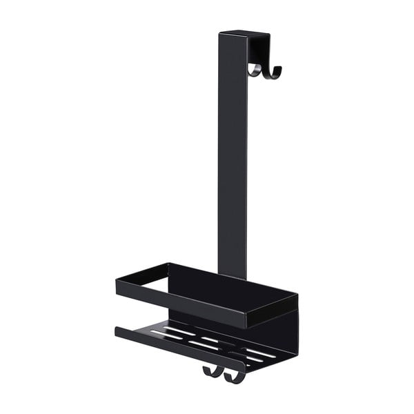 Czarna wisząca półka łazienkowa ze stali nierdzewnej Bribano – Wenko