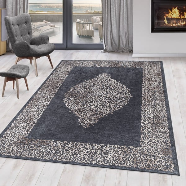 Antracytowy chodnik odpowiedni do prania 80x250 cm Fiesta – Ayyildiz Carpets-image-1