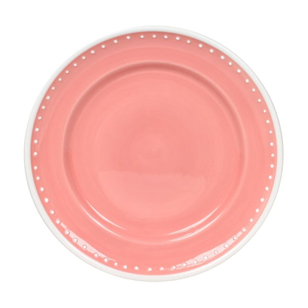 Zestaw 6 talerzy Dots Pink 21 cm, różowy-image-2