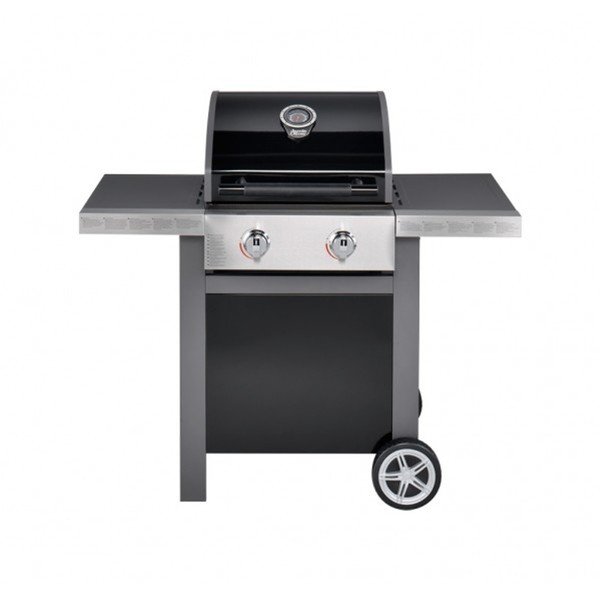 Czarny grill gazowy z 2 palnikami i termometrem Jamie Oliver BBQ-image-1