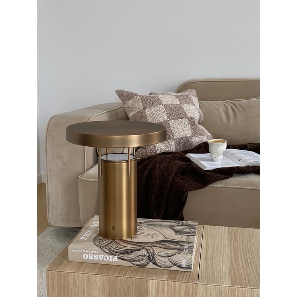 Lampa stołowa LED ze ściemniaczem w kolorze brązu z metalowym kloszem (wysokość 28 cm) BringMe – Hübsch-image-2