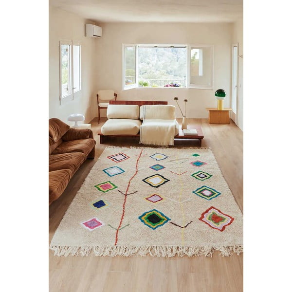 Kremowy bawełniany dywan tkany ręcznie odpowiedni do prania 170x240 cm Kaarol – Lorena Canals-image-1