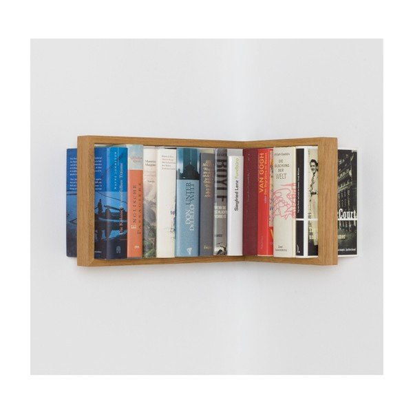 Narożna półka na książki z drewna dębowego das kleine b b2, 50x35x35 cm-image-2