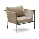 Zielono-beżowy metalowy fotel ogrodowy Zivia – Kave Home