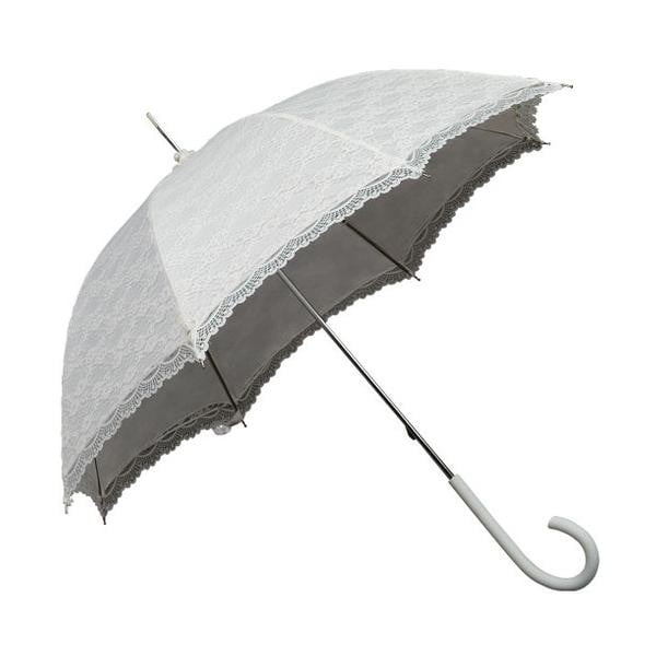 Biały parasol Ambiance Falconetti Victorian Lace, ⌀ 85 cm
