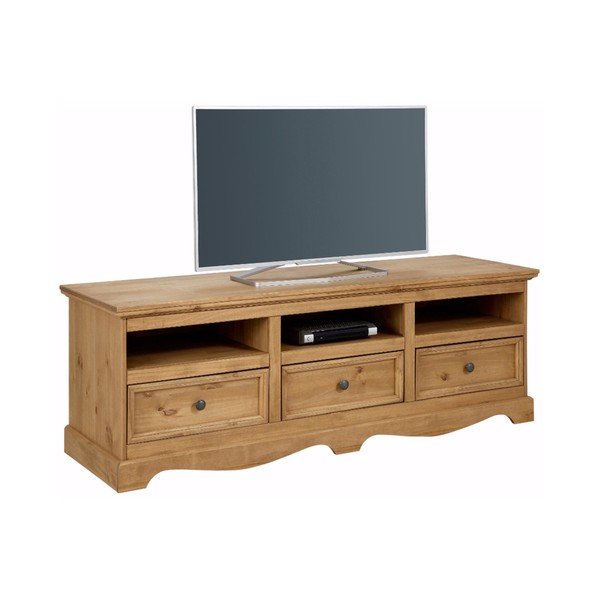 Szafka pod TV z litego drewna sosnowego Støraa Monty, szer. 163 cm-image-2