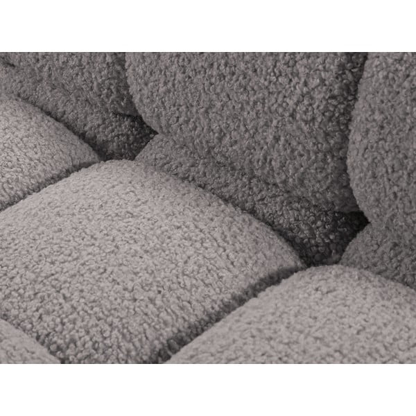 Jasnoszary moduł sofy z materiału bouclé (prawostronny) Bellis – Micadoni Home-image-1