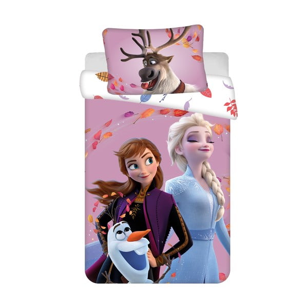 Bawełniana pościel dziecięca do łóżeczka 100x135 cm Frozen "Wind" – Jerry Fabrics