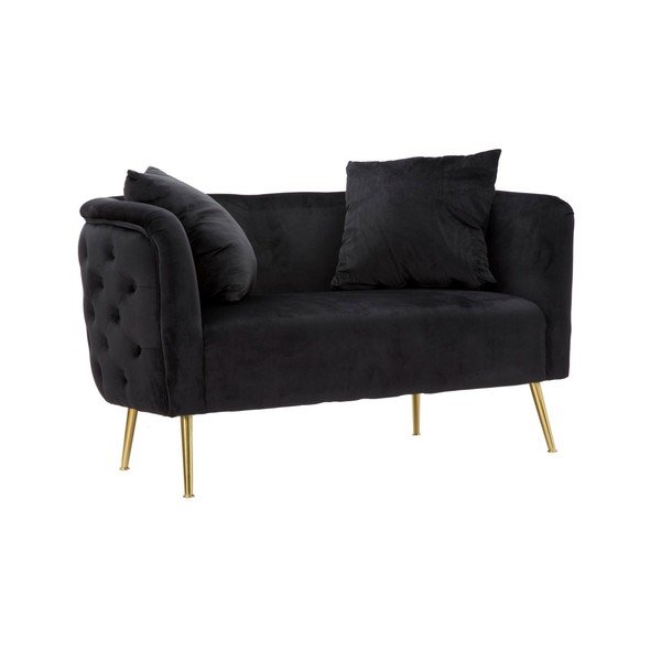 Czarna aksamitna sofa 127 cm Bucarest – Mauro Ferretti-image-2
