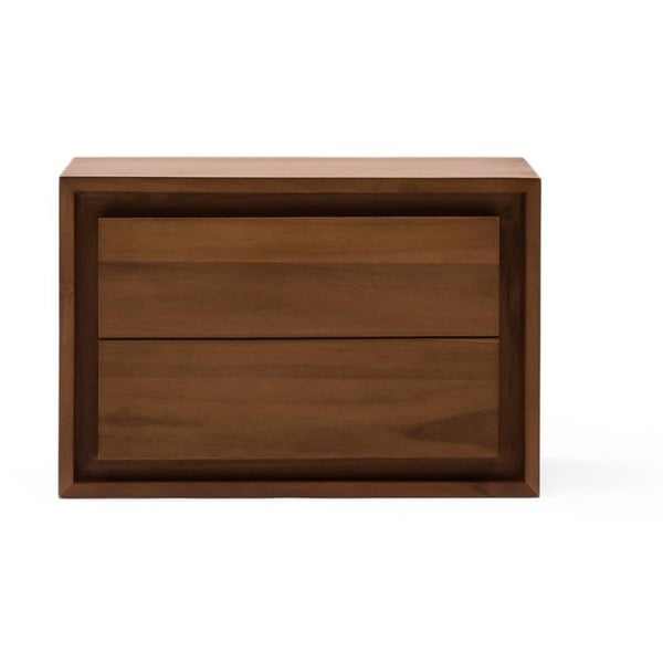 Ciemnobrązowa wisząca szafka pod umywalkę z litego drewna tekowego 60x40 cm Kenta – Kave Home