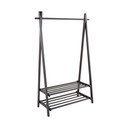 Czarny stojak na ubrania z litego drewna sosnowego 100x150x41 cm Cole – Jotex