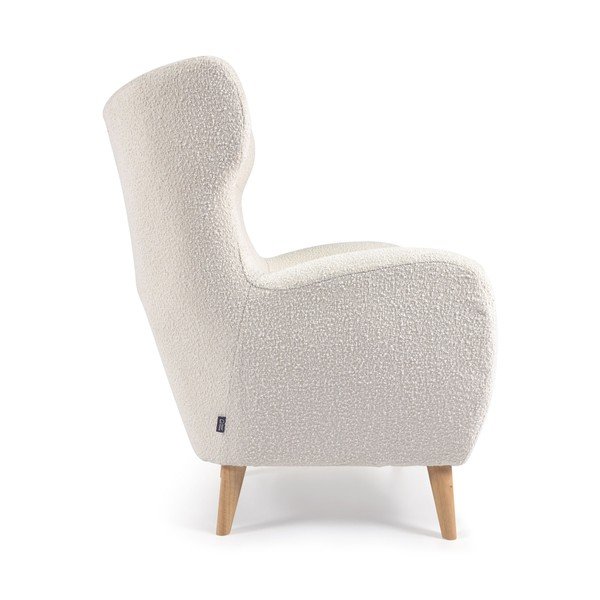 Biały fotel z materiału bouclé Patio – Kave Home-image-3