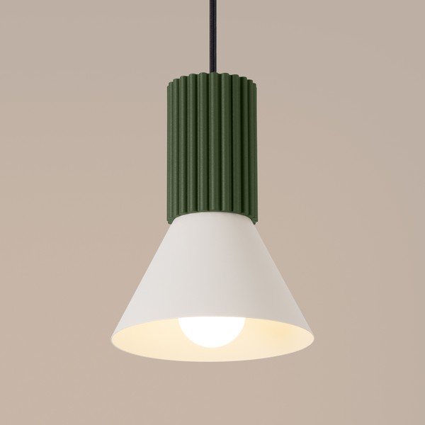 Zielona metalowa lampa wisząca ø 14 cm Niru – Sollux-image-2