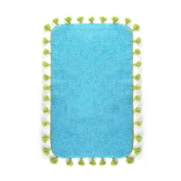 Niebieski bawełniany dywanik łazienkowy Greg, 70x110 cm