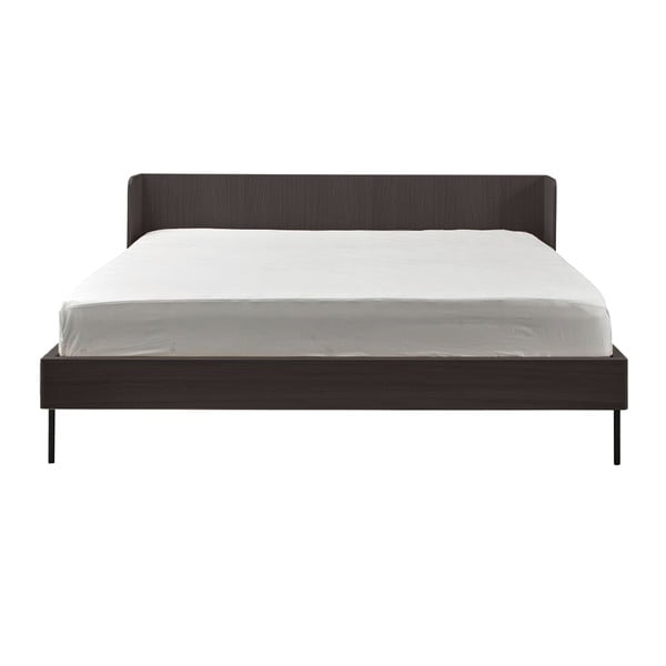 Czarne łóżko dwuosobowe w dekorze dębu 160x200 cm Wrap – Bonami Selection