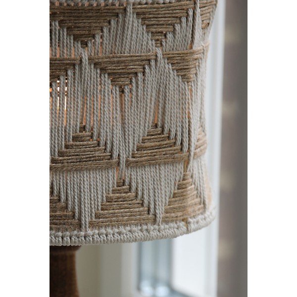 Brązowa lampa stojąca  z jutowo-tekstylnym kloszem (wysokość 45 cm) Ano – Markslöjd-image-1