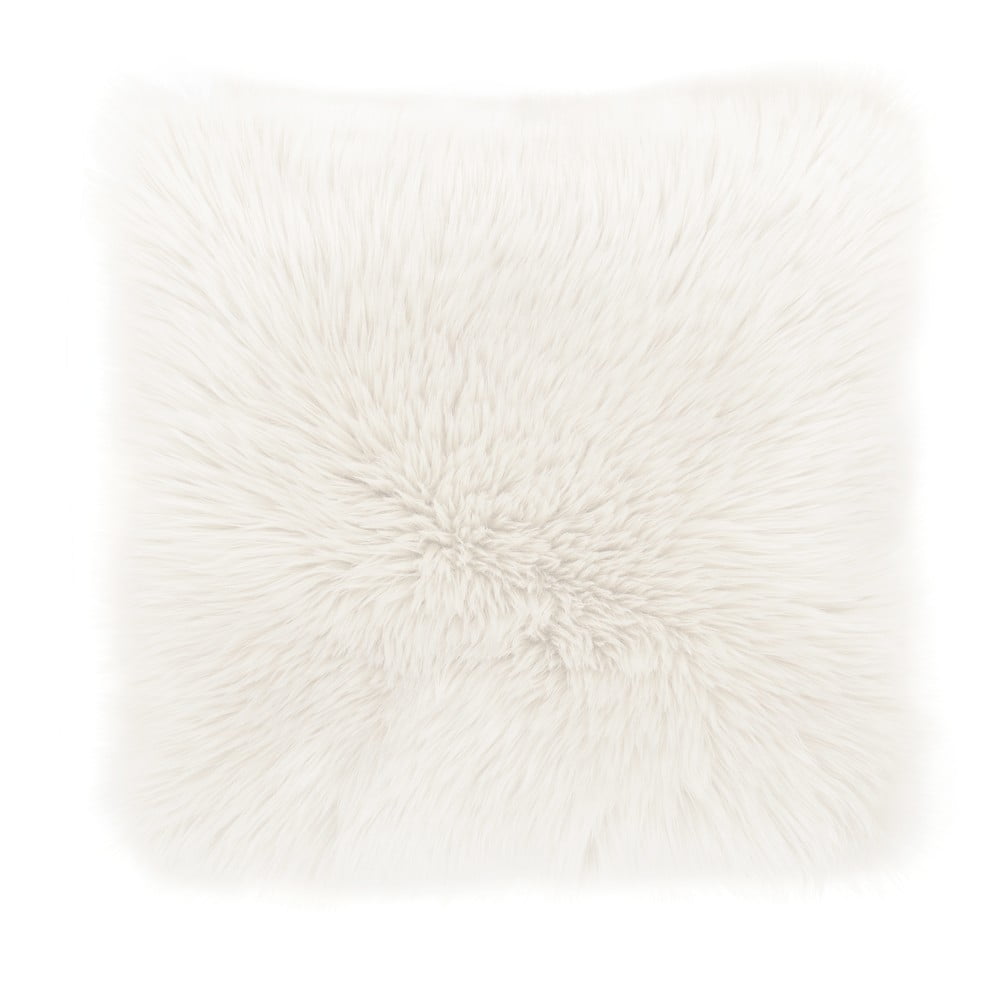 Biała poduszka Tiseco Home Studio Sheepskin, 45x45 cm