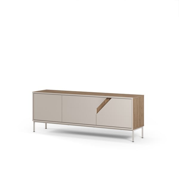 Kremowo-naturalna komoda w dekorze dębu 150x55x35 cm Lilou – Marckeric-image-4