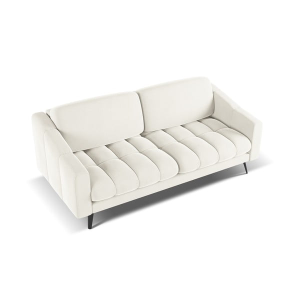 Biała aksamitna sofa 202 cm Nalu – Makamii-image-3
