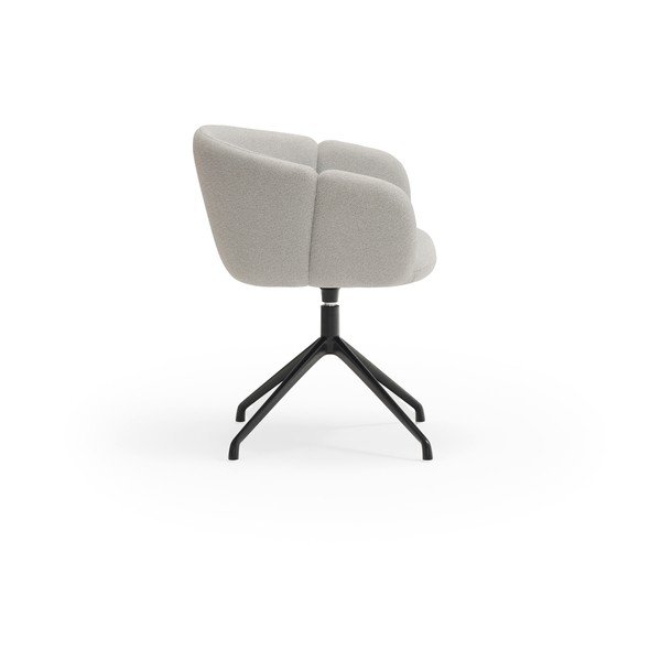 Jasnoszary tapicerowany fotel jadalniany z podłokietnikami Add – Teulat-image-2