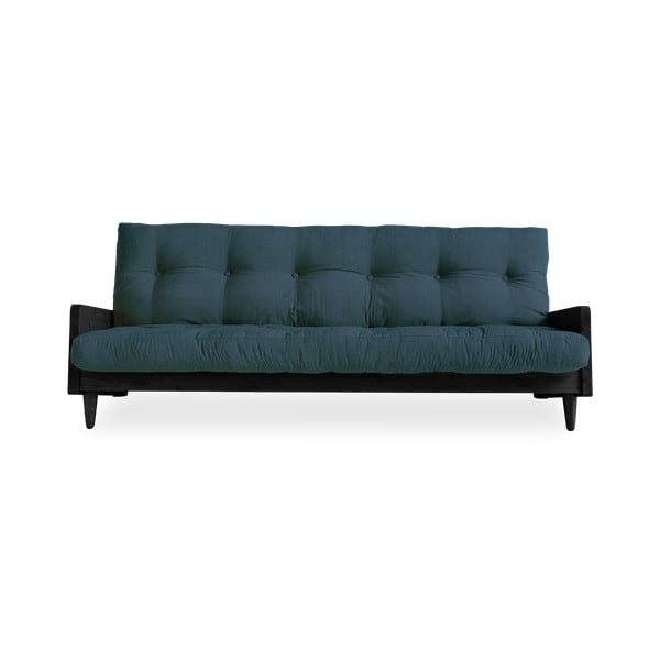 Sofa rozkładana z ciemnoniebieskim obiciem Karup Design Indie Black/Deep Blue