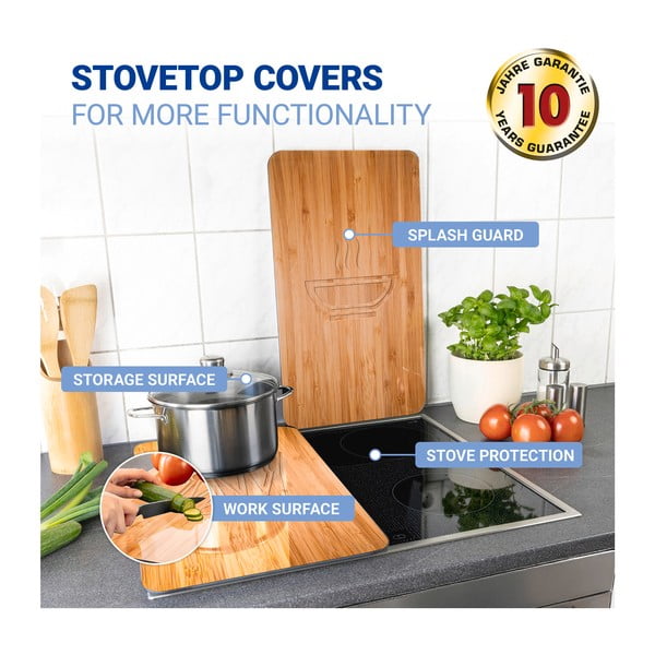 Zestaw 2 szklanych płyt ochronnych na kuchenkę Wenko Lunch, 52x30 cm-image-3