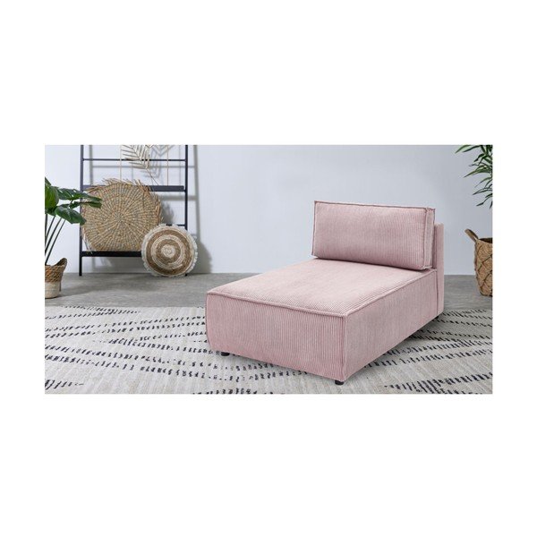 Jasnoróżowy sztruksowy moduł sofy (strona zmienna) Nihad modular – Bobochic Paris-image-1