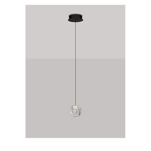 Metalowa lampa wisząca LED ze ściemniaczem w kolorze matowej czerni z kloszem ze szkła akrylowego ø 10 cm Ifos – Nova Luce-image-3