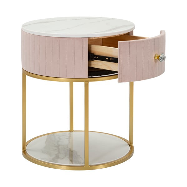 Szafka nocna w jasnoróżowo-złotym kolorze Montpellier – Mauro Ferretti-image-2
