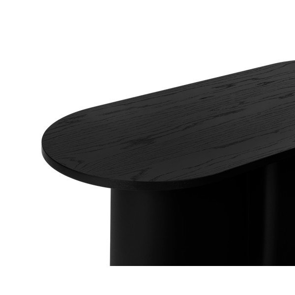 Czarny stolik z blatem w dekorze dębu 50x115 cm Looi – noo.ma-image-4