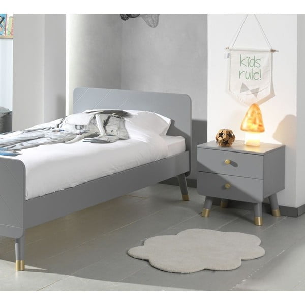 Szara dziecięca szafka nocna z drewna sosnowego Vipack Billy-image-1